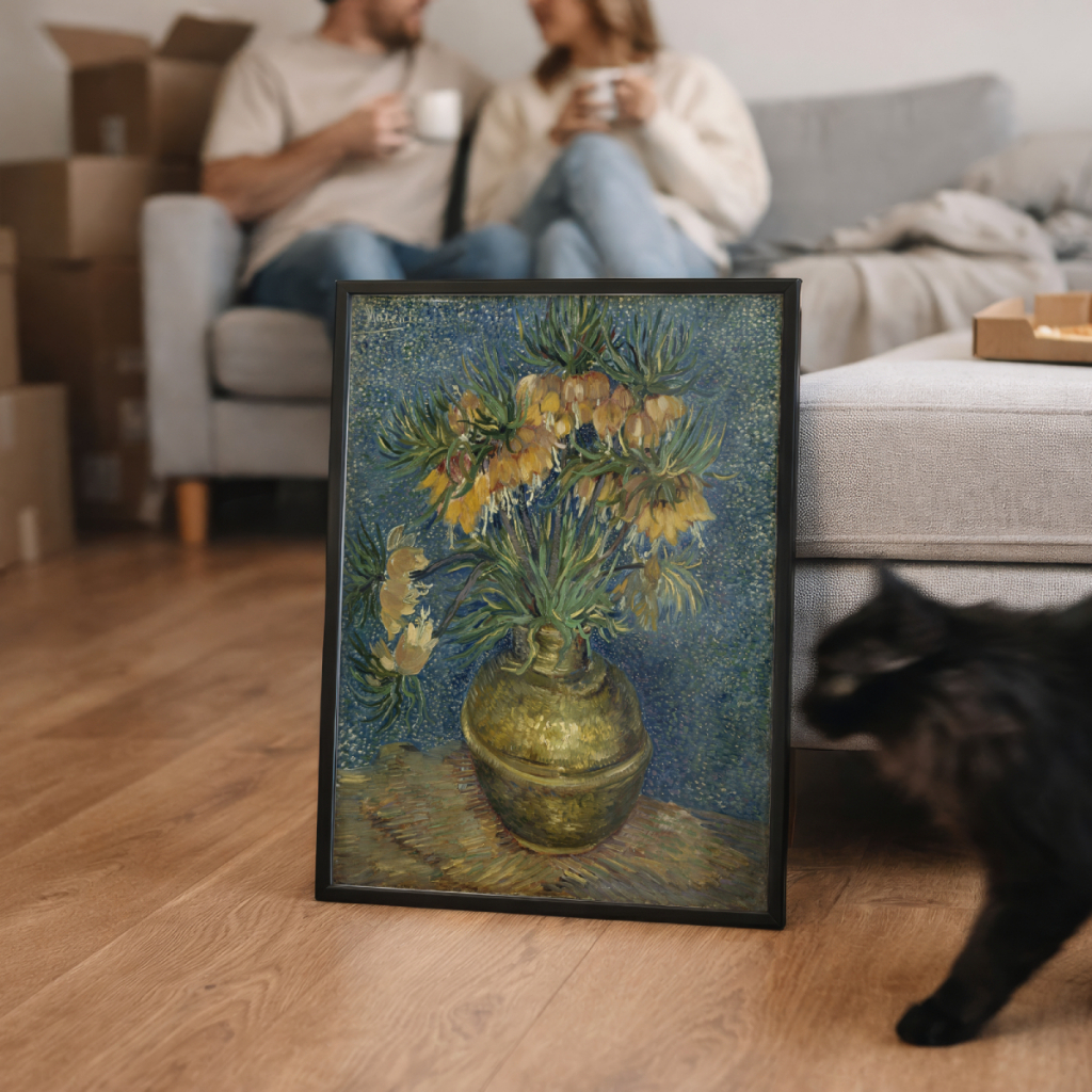 Quadro Decorativo Van Gogh Fritilárias Imperiais em um Vaso de Cobre 30 x 42 cm