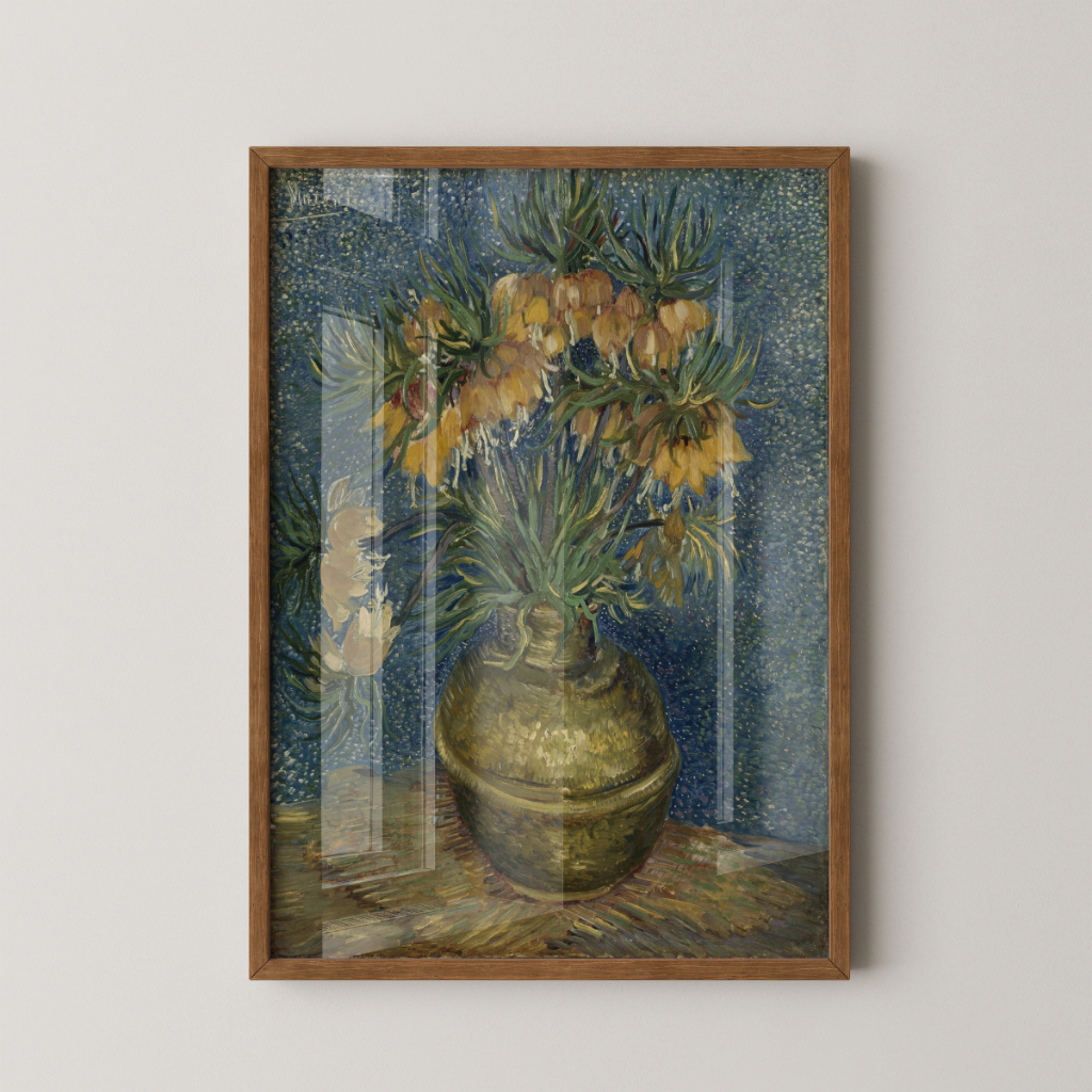 Quadro Van Gogh Fritilárias Imperiais 30 x 42 cm com moldura marrom