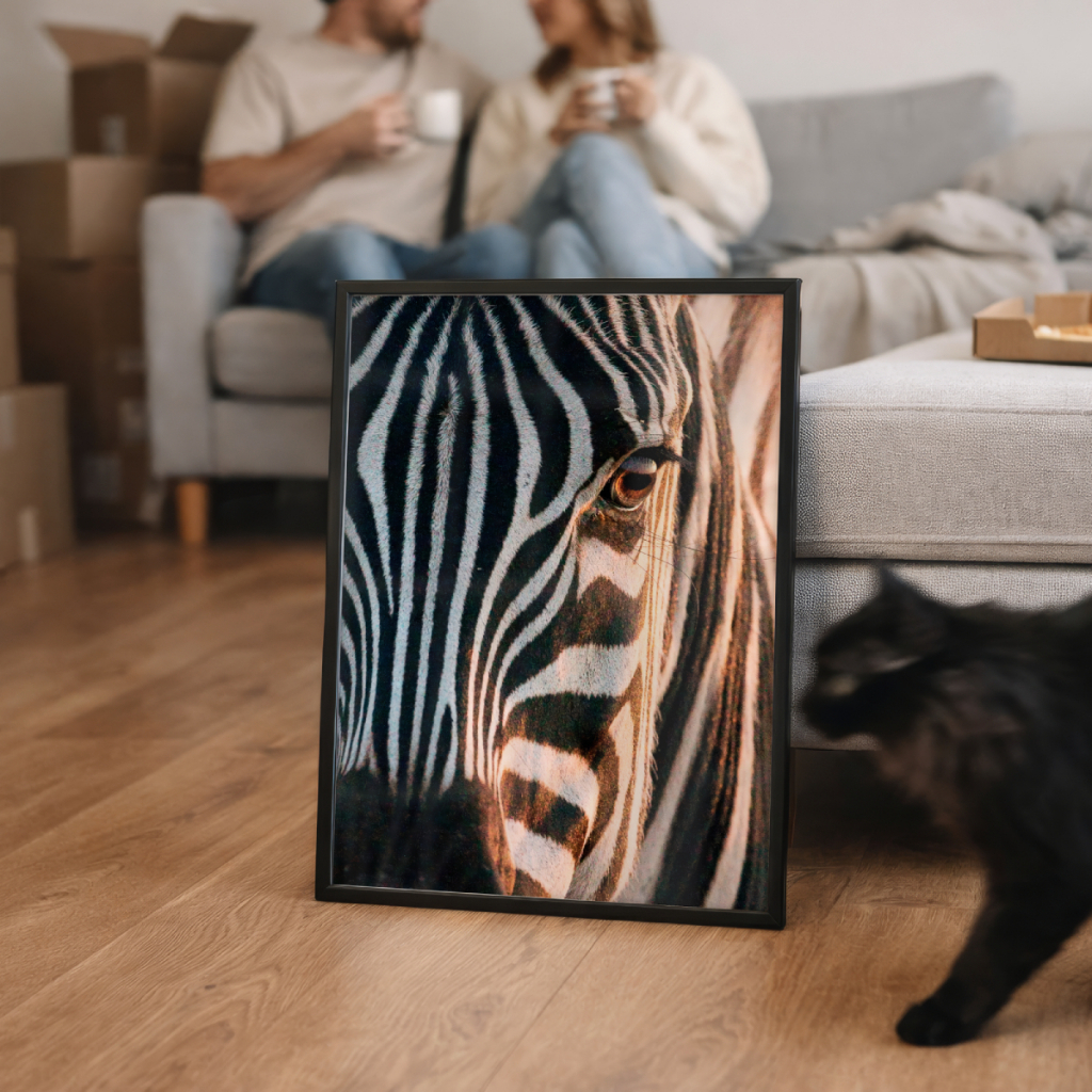Quadro Decorativo Animais Zebra 30 x 42 cm