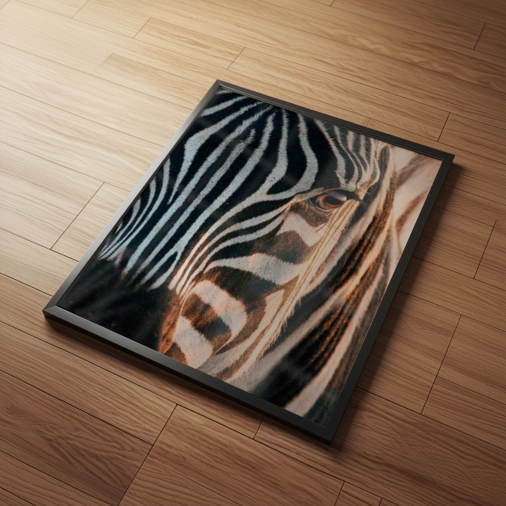 Arte Zebra 30 x 42 cm com moldura