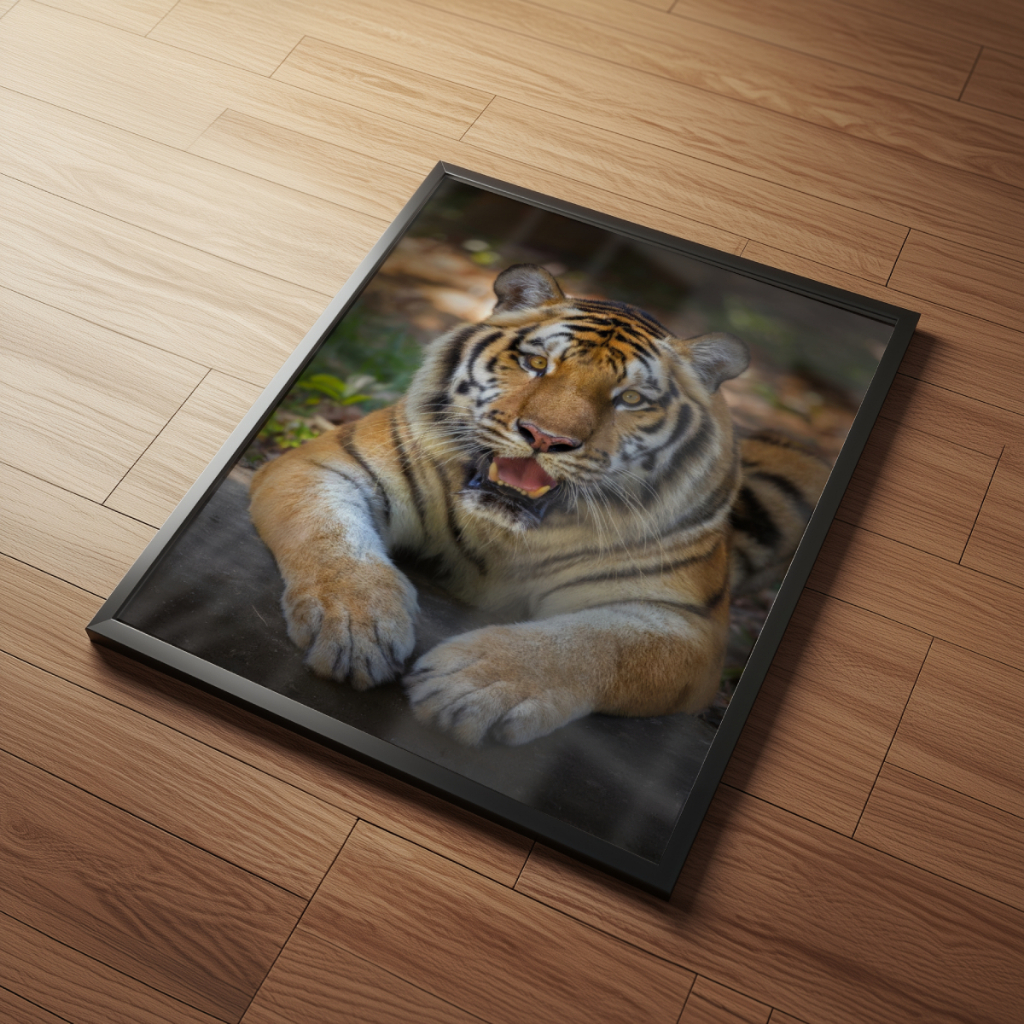 Arte Tigre 30 x 42 cm com moldura