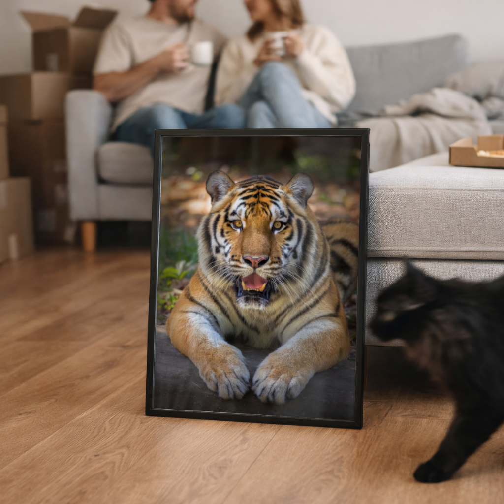 Quadro Decorativo Animais Tigre 30 x 42 cm