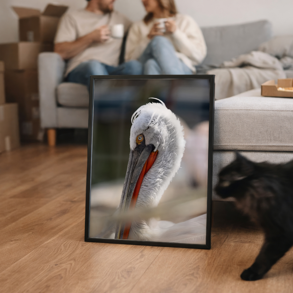 Quadro Decorativo Animais Pelicano 30 x 42 cm