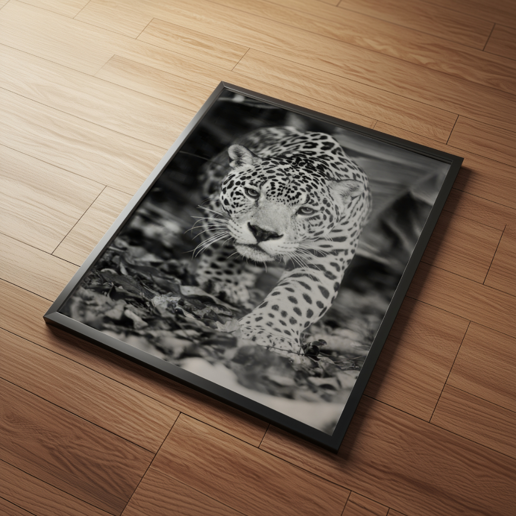Arte Onça-Pintada 30 x 42 cm com moldura