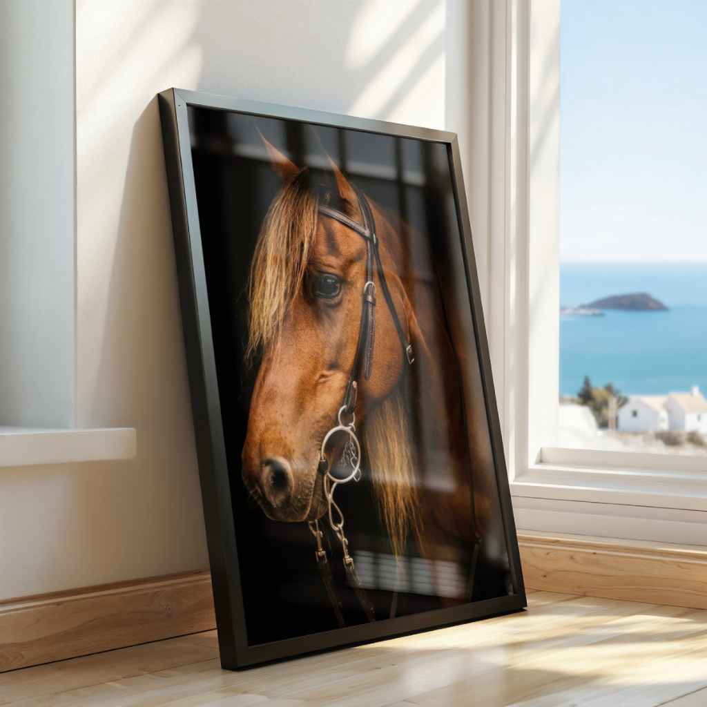 Quadro Cavalo 30 x 42 cm em ambiente decorado