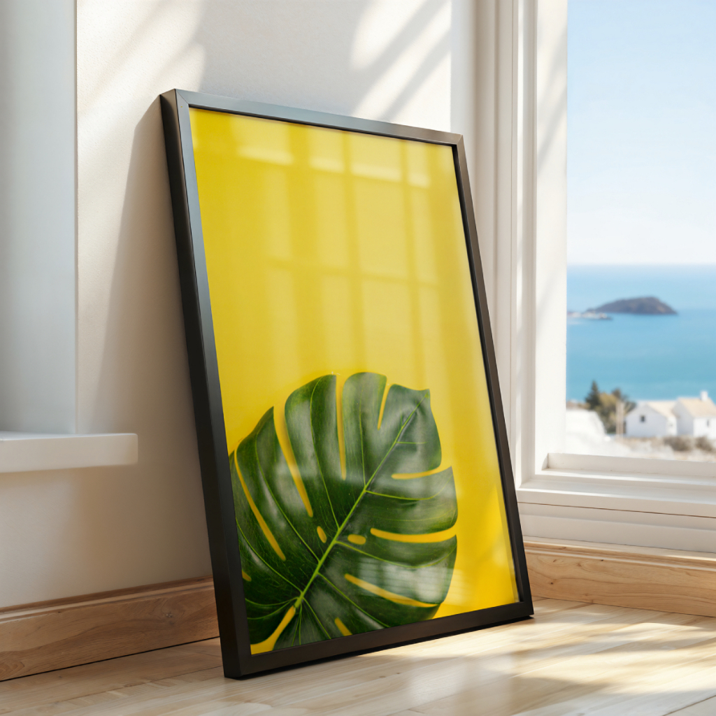 Quadro Costela-de-Adão 30 x 42 cm em ambiente decorado