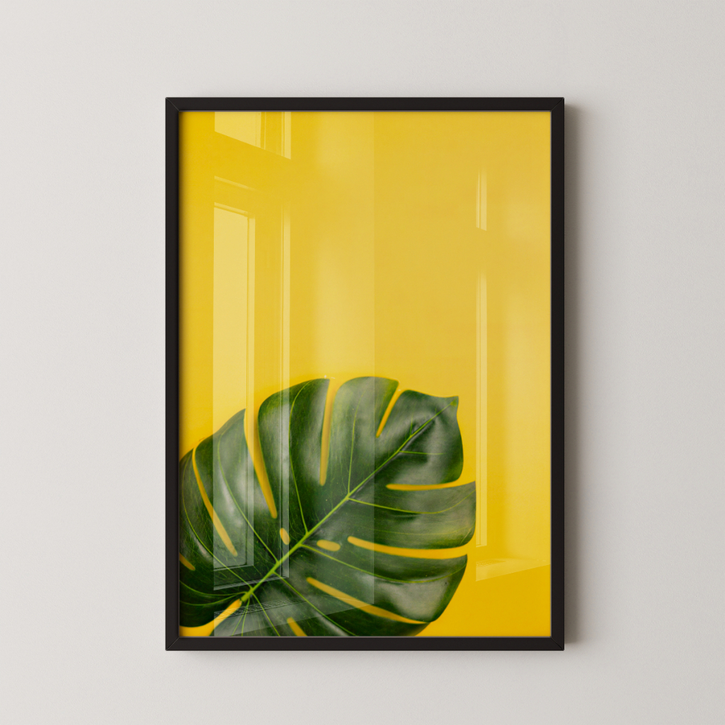 Quadro Costela-de-Adão 30 x 42 cm com moldura preta