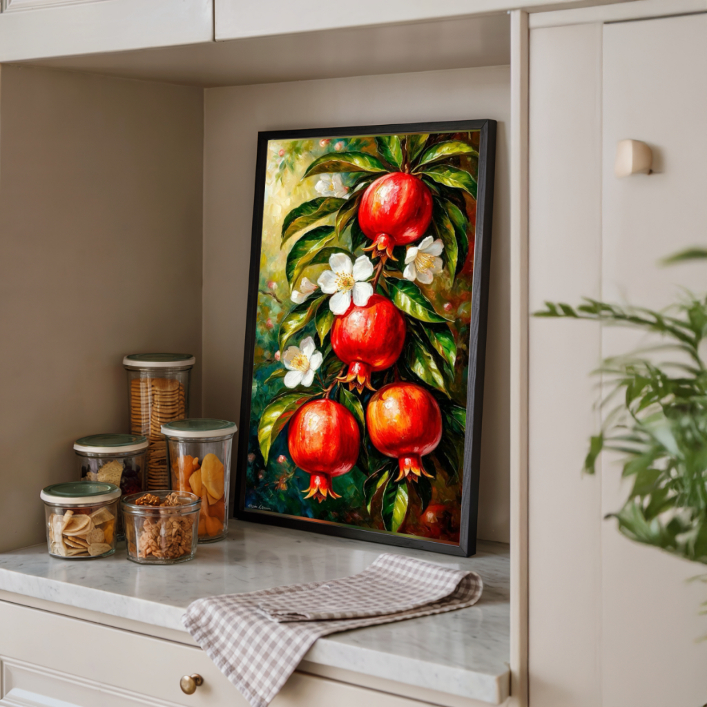 Detalhes do Quadro Decorativo Cozinha Romã 30 x 42 cm