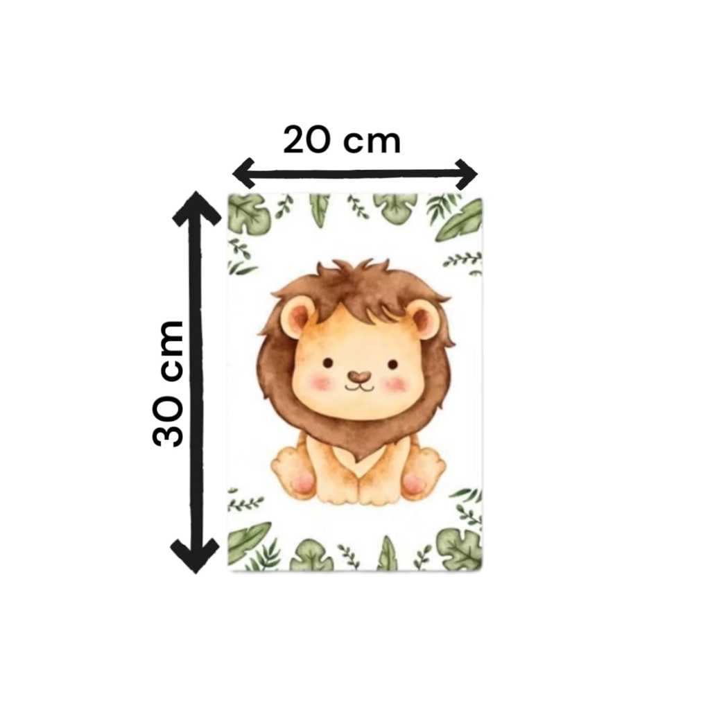 Trio de quadros Safari infantil 20 x 30 cm em composição decorativa