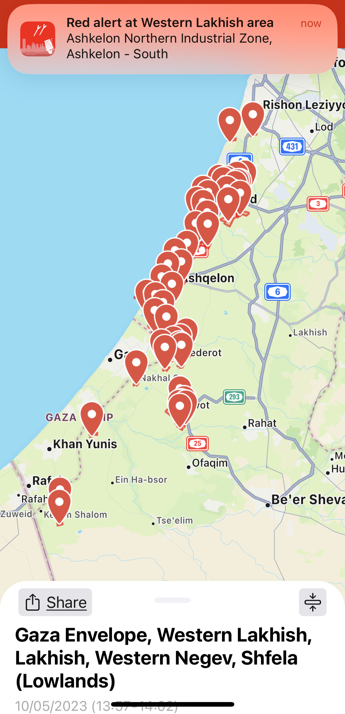 Red Alert Sirens Across Southern Israel Dzn5mb 