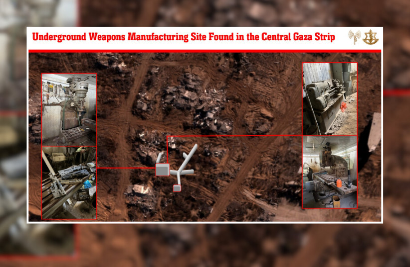 Destruction from Israeli airstrike in a north Gaza neighborhood that the IDF says had been used as a hideout and command center by senior Hamas commanders. The IDF notes rocket parts are seen in the foreground. Photo released on Jan. 4, 2024. (Photo: IDF)