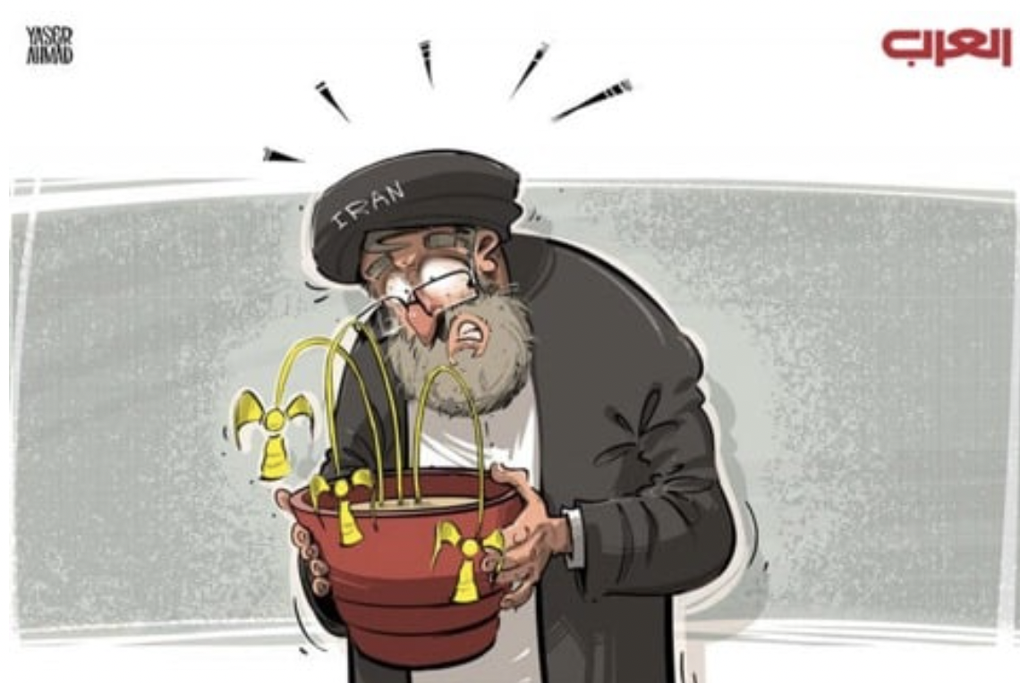 Netanyahou et Trump le génie (Caricature de Hamzeh Hajjaj)