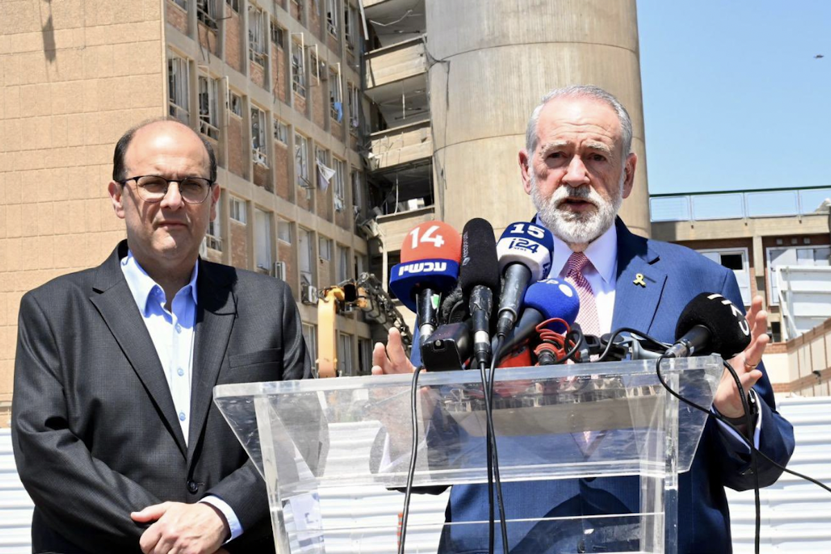 US Amabassador to Israel Mike Huckabee attends a memorial event at the Foreign Ministry in Jerusalem, for two Israeli embassy employees, Yaron Lischinsky and Sarah Lynn Milgrim, who were shot and killed near the Jewish Museum in Washington, May 26, 2025. (Photo: Chaim Goldberg/Flash90)