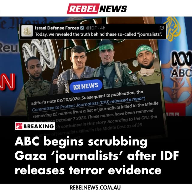 🚨BREAKING: ABC begins quietly scrubbing Gaza ‘journalists’ after IDF releases terror evidence
The taxpayer-funded broadcaster is discre…