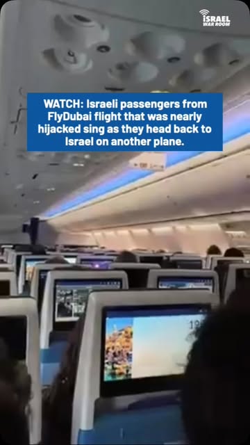 WATCH: Israeli passengers from the nearly-hijacked FlyDubai flight FZ 1073 broke into song as they flew from Saudi Arabia back to Israel…