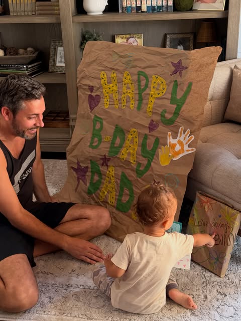 It’s Dada’s birthday today!! 🎈❤️ ❌🅾️ Henny and I love you endlessly  @zacharylevi ♾️ We can’t wait to witness, love and live year 46 wi…