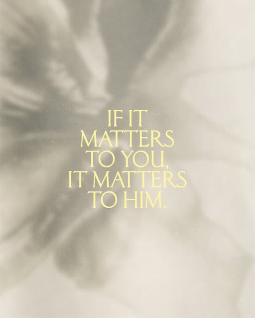 Nothing you carry is too small for God. “Cast all your cares on Him, because He cares for you.” 1 Peter 5:7
