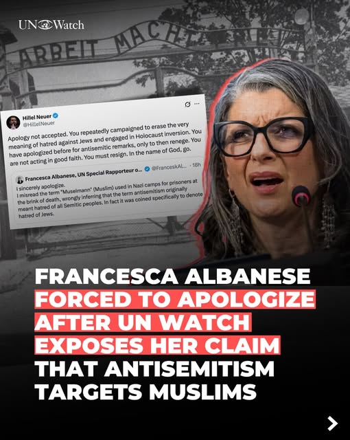 UN Watch sparked international condemnation and forced a rare apology from Francesca Albanese after exposing her claims that Jews in Nazi…
