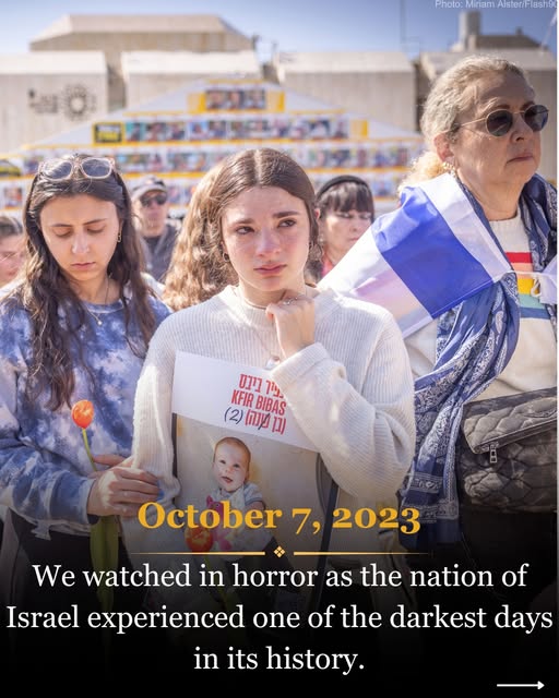 Three years ago today, we watched in horror as the nation of Israel experienced one of the darkest days in its history.
Today, we remem…