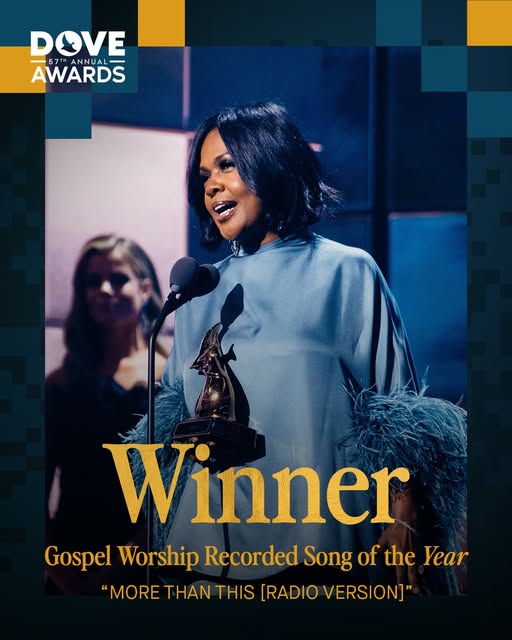 🏆 Congratulations to @cecewinans for winning Gospel Worship Recorded Song of the Year for her song, “More Than This [Radio Version]” ! 🙌