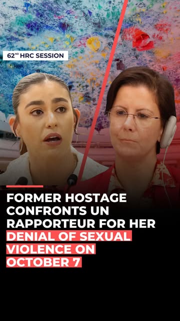 BREAKING: Ilana Gritzewsky, who was held hostage by Hamas, just took the floor at the United Nations to confront Reem Alsalem, the UN rap…