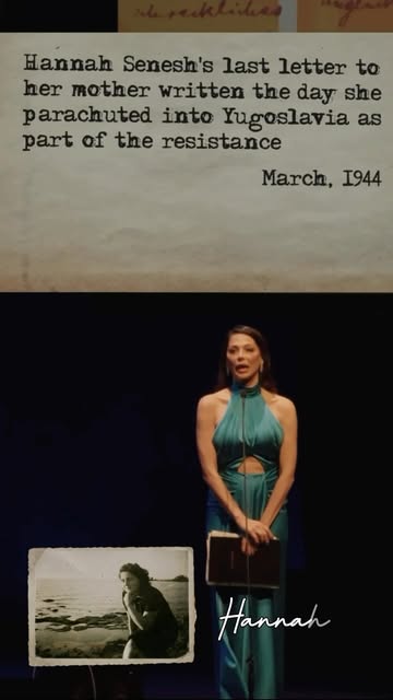 Hannah Senesh. A poet, a resistance fighter, and a young Jewish woman of extraordinary courage.

At just 22, she parachuted into Nazi-occ…