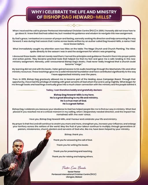 Thank you Bishop Dag Heward-Mills for answering the call of God. Thank you for writing books, thank you for preaching and teaching, thank…