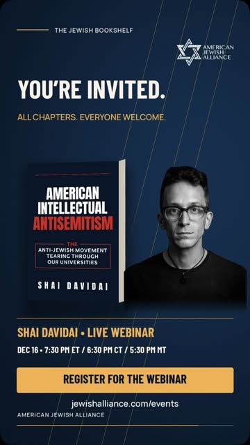 Antisemitism with a syllabus is still antisemitism.
🎙️ Join Jewish Alliance of Colorado for a live conversation with Shai Davidai about…