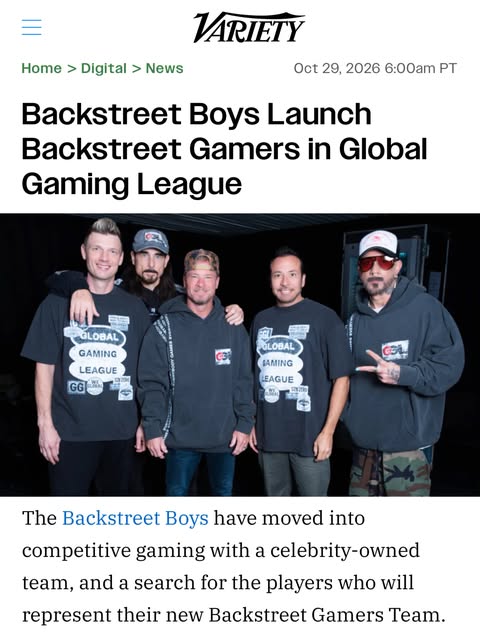 The Backstreet Boys have joined the Global Gaming League as team owners, and looking for players NOW.

Their team, Backstreet Gamers (BSG…