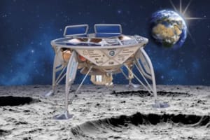 3D rendering of the Beresheet spacecraft (Photo courtesy SpaceIL)