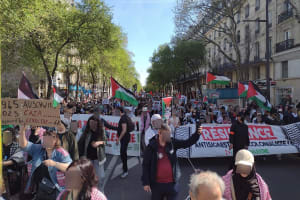 Pro-Palestinian protest in Paris, Arpil 6, 2025. (Photo: Wikimedia Commons)