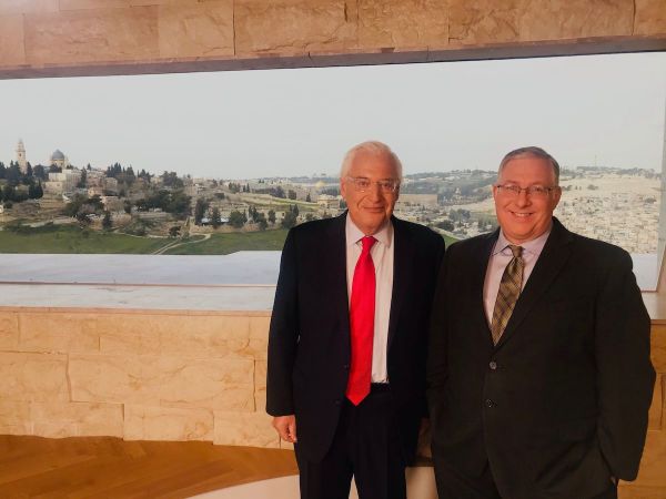 Joel Rosenberg, David Friedman and Mike Pompeo at the opening of The Friedman Institute For Peace Through Strength in Jerusalem (Photo: ALL ISRAEL NEWS)