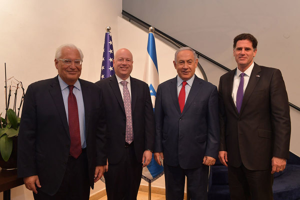 Then-Israeli Prime Minister Benjamin Netanyahu meets with US Special Envoy Jason Greenblatt at the Prime Minister's Office in Jerusalem, July 12, 2017. (Photo: Matty Stern/US Embassy)