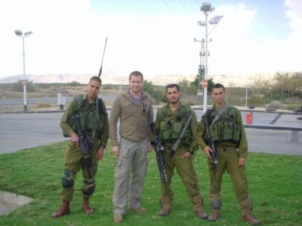 Demetries Grimes (center) with Israeli Border Police officers in Jerusalem (Photo courtesy Commander Demetries Grimes)