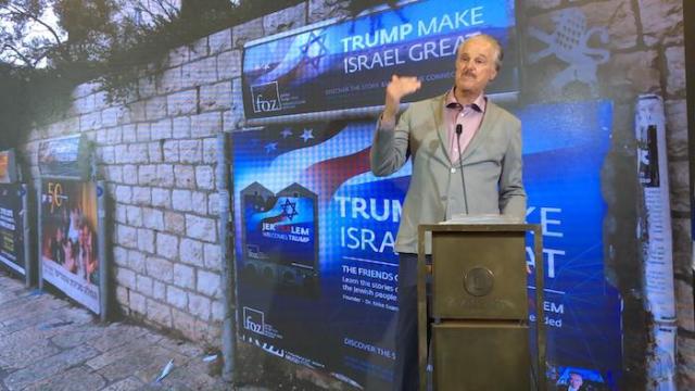 Mike Evans at a press conference in Jerusalem, June 7, 2021 (Photo: screenshot)