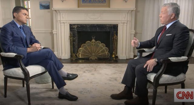 Jordanian King Abdullah II in CNN interview (Photo: Screenshot)