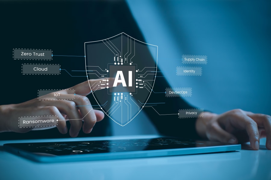 Illustrative: Internet users interacting with a tablet through cybersecurity powered by artificial intelligence. (Photo: Shutterstock)