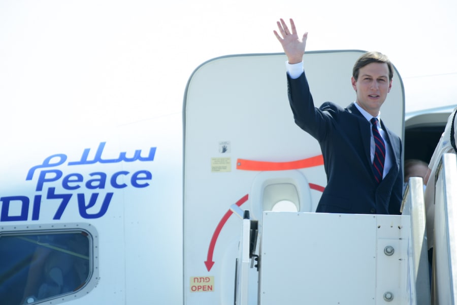 Jared Kushner seen ahead of his departure with US-Israeli delegation from Tel Aviv to Abu Dhabi, at Ben-Gurion International Airport, August 31, 2020. (Photo: Tomer Neuberg/Flash90)