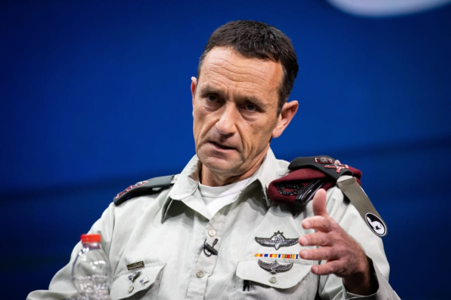 Major General Herzi Halevi, commanding officer of the IDF Southern Command, speaks during the conference of the Israeli Television News Company in Jerusalem on March 7, 2021. (Photo: Yonatan Sindel/Flash90)