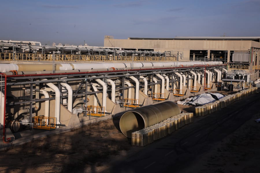 Sorek Desalination Plant in central Israel, Nov. 22, 2018. (Photo: Isaac Harari/Flash90)