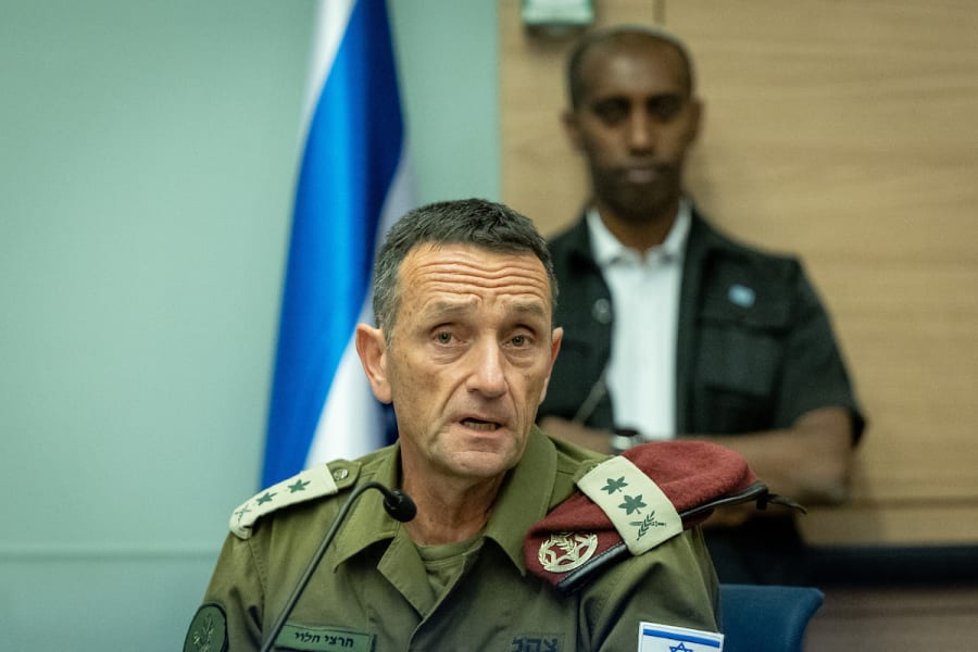 IDF Chief of Staff Herzi Halevi attends a Defense and Foreign Affairs Committee meeting at the Knesset, the Israeli parliament in Jerusalem on July 18, 2023. (Photo: Yonatan Sindel/Flash90)