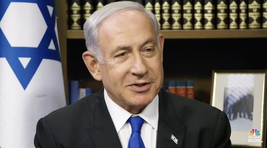Israeli Prime Minister Netanyahu in an interview with NBC News correspondent Rafael Sanchez (Photo: Screenshot)