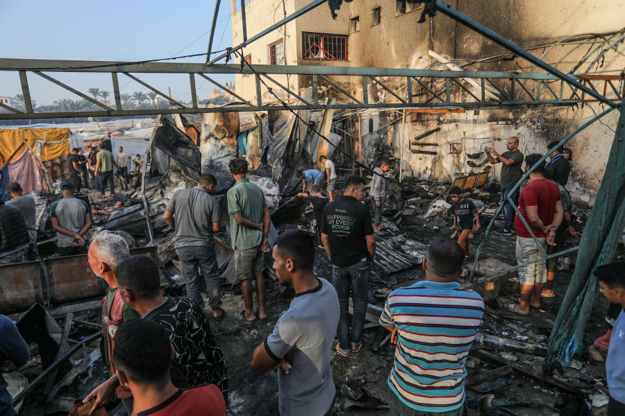 Scene of an Israeli airstrike inside the Al Aqsa Martyrs Hospital in Deir al-Balah, central Gaza Strip, on October 14, 2024. Photo by Abed Rahim Khatib/Flash90.
