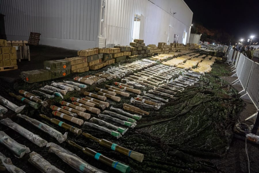 Hezbollah weapons confiscated by Israeli forces (Photo: IDF)