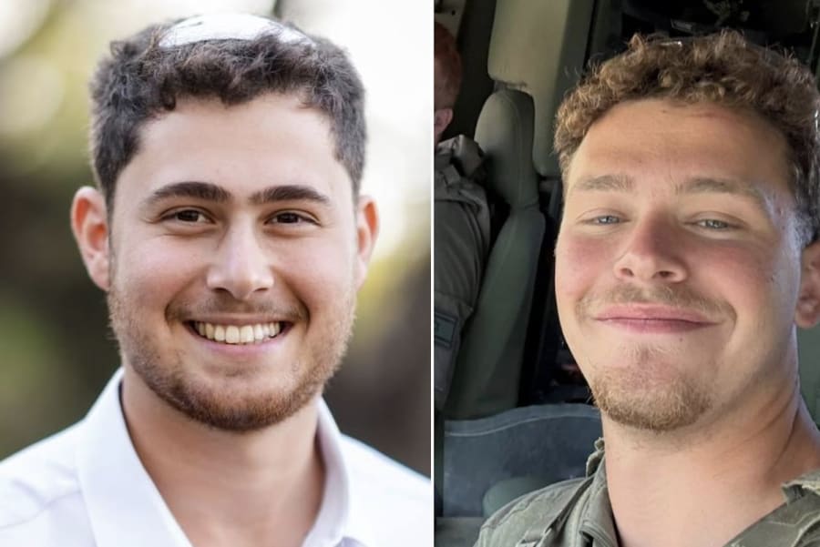 IDF soldiers Sgt. Yishai Elyakim Urbach and Staff Sergeant Yam Fried, who fell in battle in Gaza on May 8, 2025.