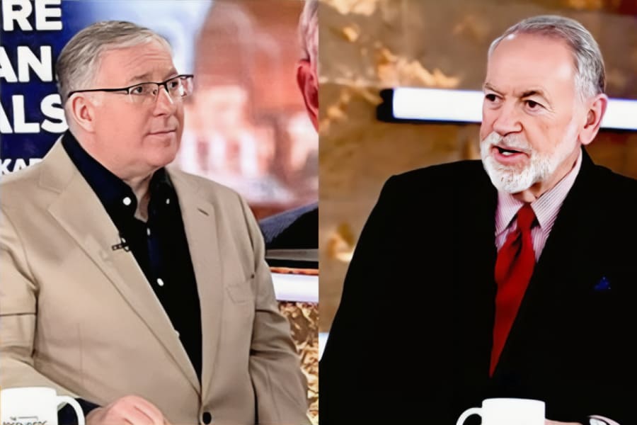 Joel Rosenberg interviews Amb. Mike Huckabee on TBN's The Rosenberg Report. Credit: TBN