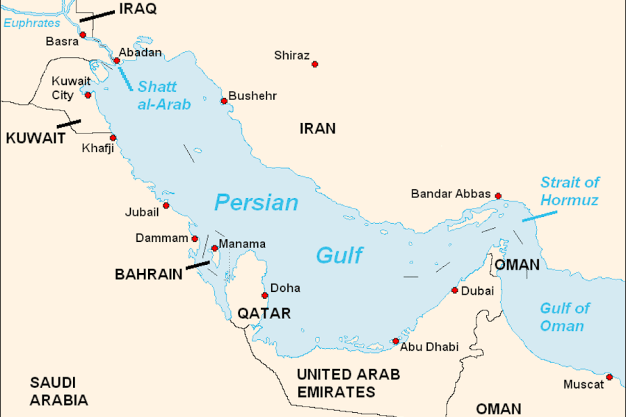 Map of the Persian Gulf (Wikimedia Commons)