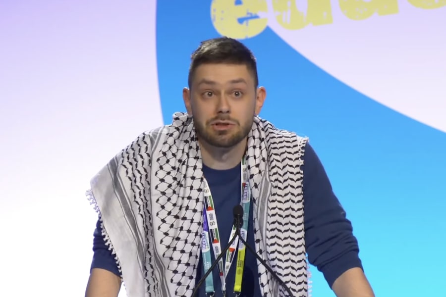 Mat Milovanovic, a London teacher and pro-Palestinian activist, who is standing to be an executive member of the teacher's union (Photo: Screenshot/Instagram)