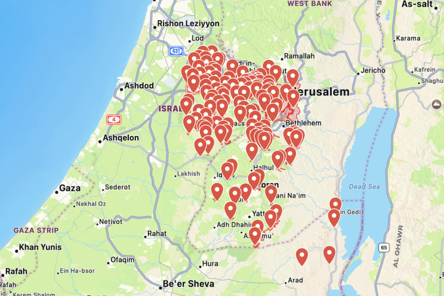 Siren alerts in across central Israel from a Houthi missile launched from Yemen, May 22, 2025 (Photo: Screenshot/Red Alert App)