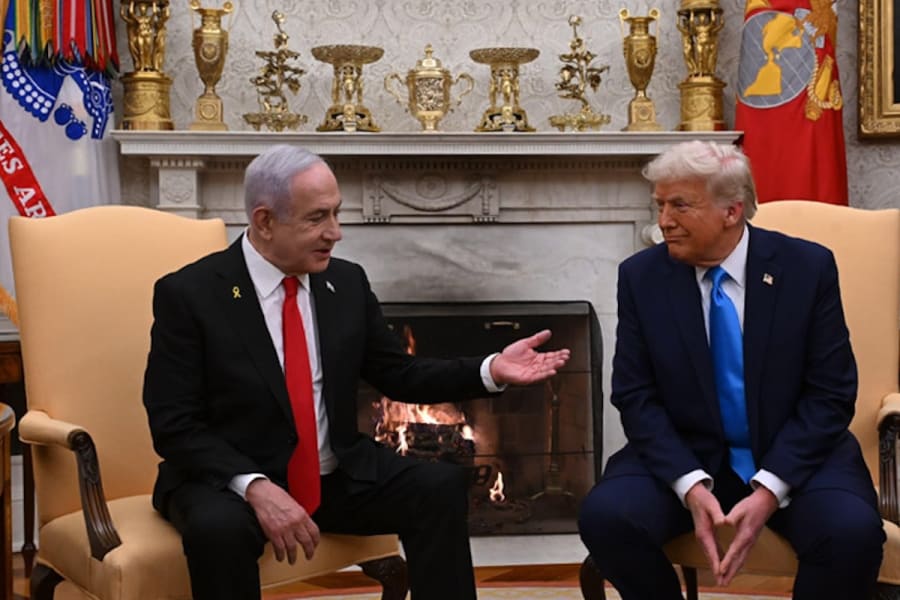 Israeli Prime Minister Benjamin Netanyahu with US President Donald Trump at the White House, Feb. 4, 2025. (Photo: Avi Ohayon/GPO)